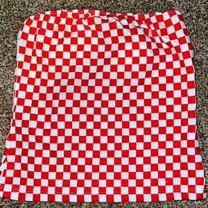 checkered tube top